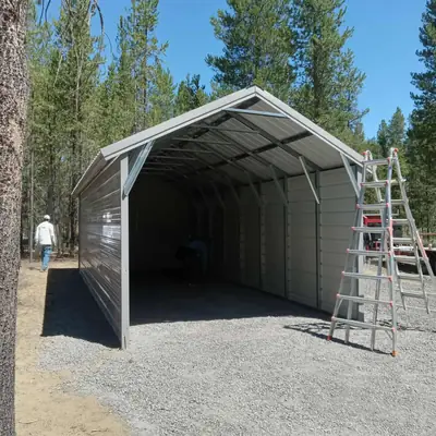 12x30x8 RV cover with full side walls