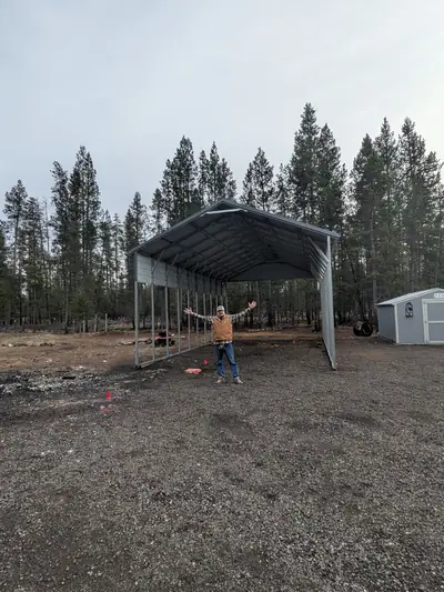 20x40 carport, front view after installation